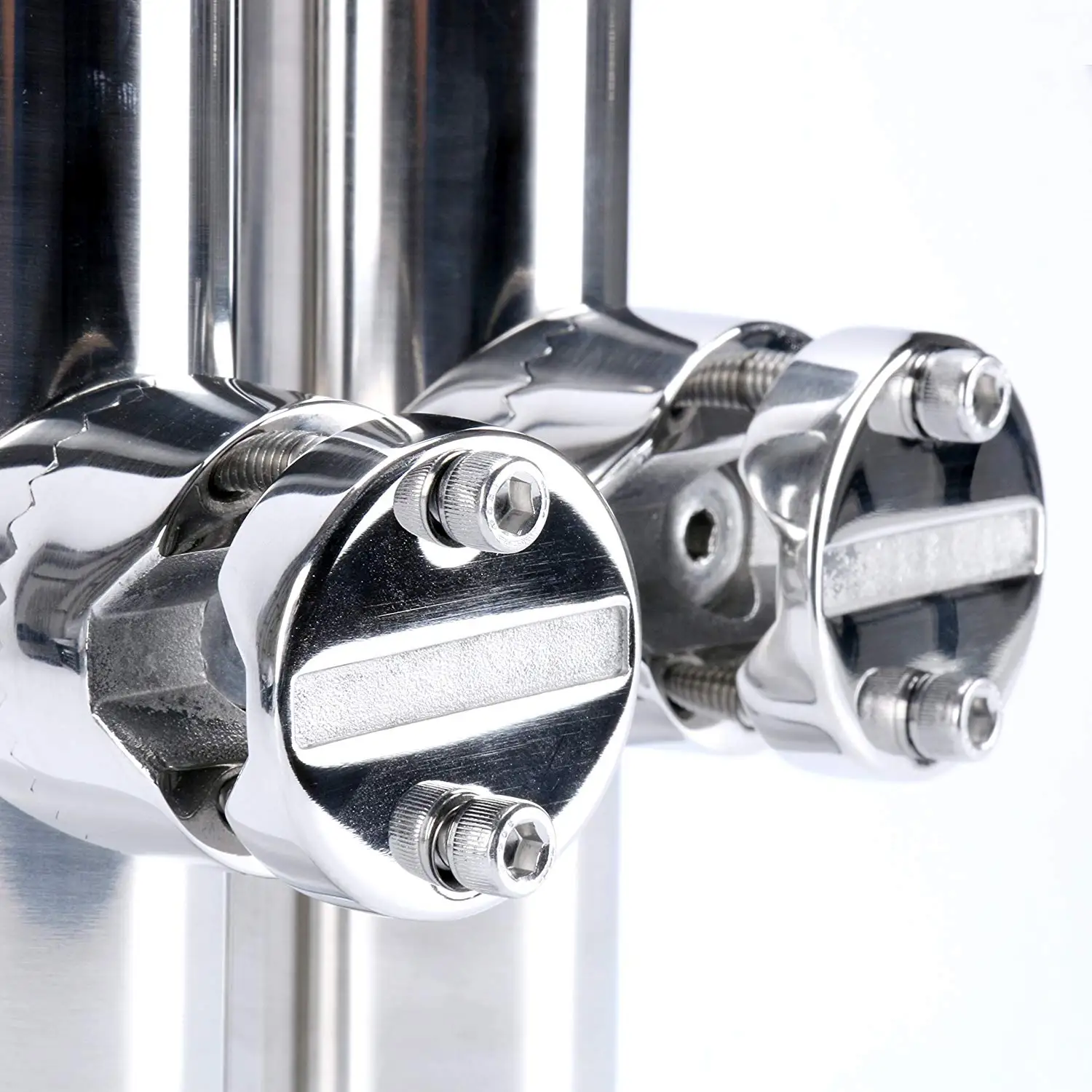 2PCS Boat Accessories marine stainless Stainless Steel Clamp On Fishing Rod Holder Rails 7/8'' to 1'' Tube yacht accessorie |