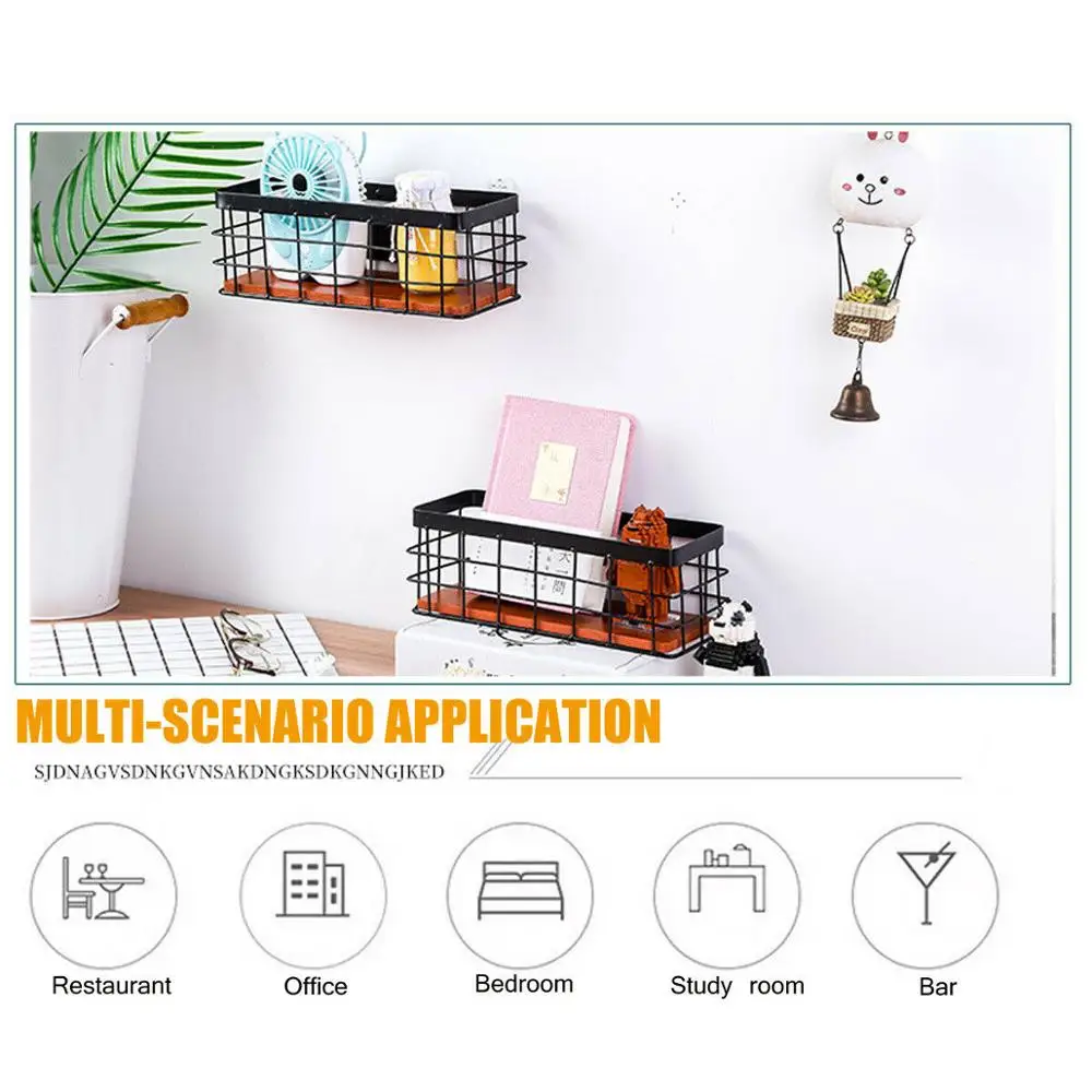 Настенный держатель для всякой всячины ванной комнаты спальни сетчатая коробка