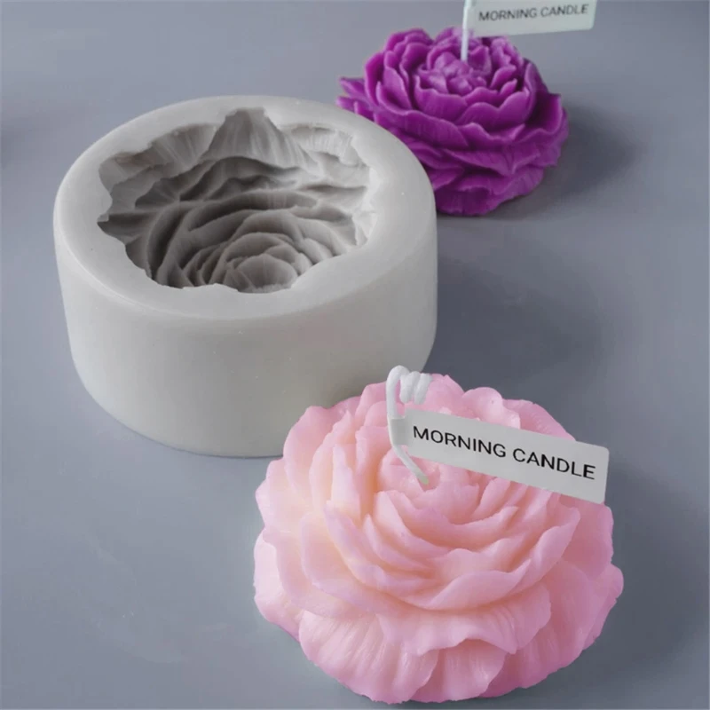 

3D Large Peony Flower Silicone Mold DIY Candle Making Handmade Soap Clay Mould Aromatherapy Candles Plaster Molds