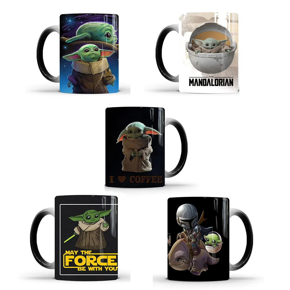 Новая модель детского Кубка со сменными цветами и принтом Yoda Фигурки игрушек