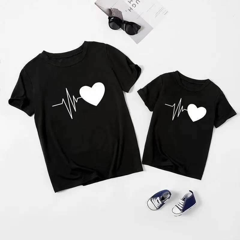 

Одежда для мамы и дочки; Одежда «Мама и я»; Женские мать для детей ясельного возраста, футболка для девочек-младенцев на лето с коротким рука...