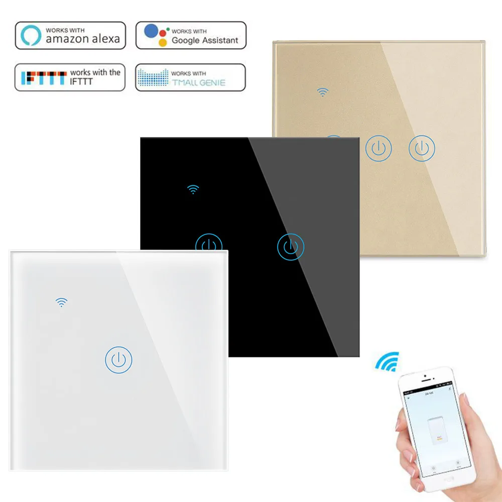 

RF433 EU Standard Smart Switch WiFi Smart Wall Switch Smart Life Tuya Remote Control Work with Alexa and Google Assistant