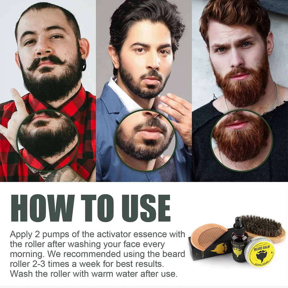 

Beard Grooming kit for Men Natural Beard Oil, Beard Balm, Beard Comb, Brush Set for Styling Beard Conditioning Kit