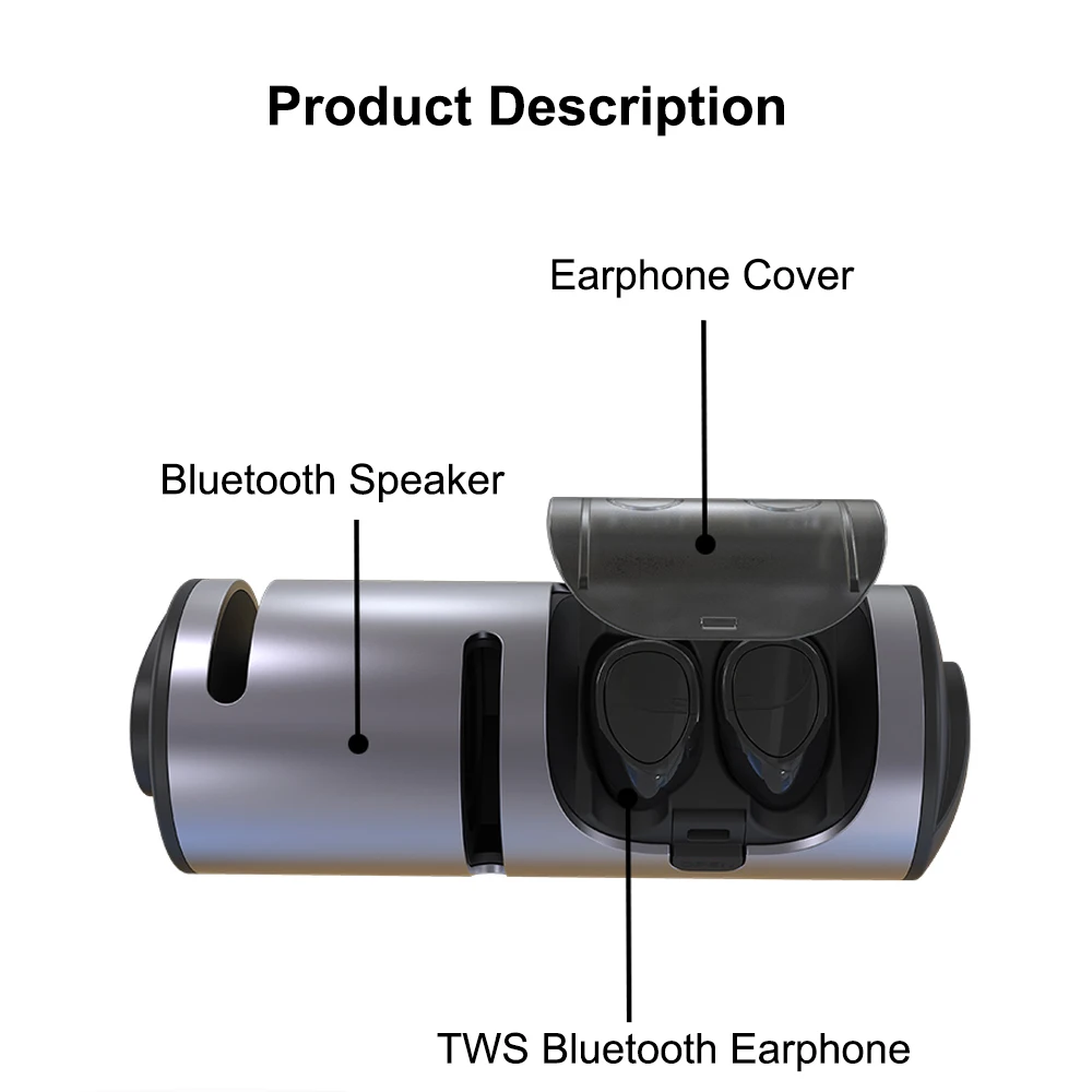 TWS Bluetooth V5.0 беспроводные наушники мини-наушники водонепроницаемые наушники с шумоподавлением с функцией Bluetooth динамика