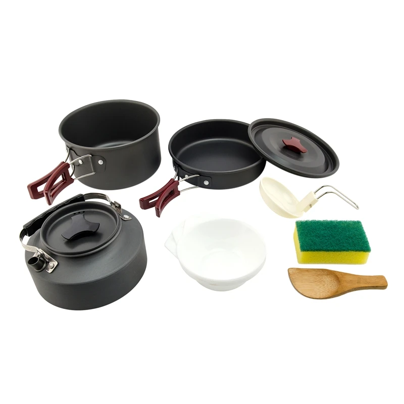 

Набор посуды Widesea для кемпинга на открытом воздухе, посуда для кемпинга, набор для приготовления пищи и беспорядка, для пешего туризма, путеш...