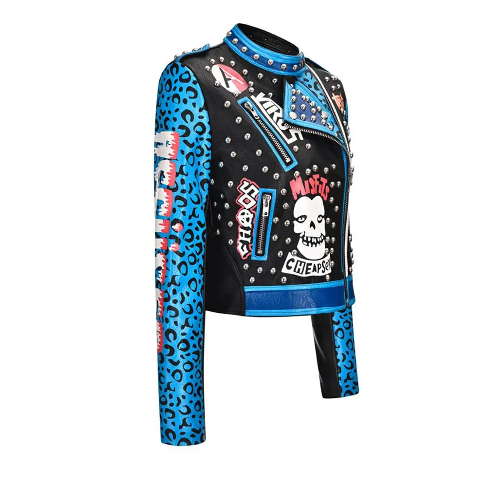 2021 Ladies High Street Style Street Hip Hop Personalized Leopard Print Jacket enlarge