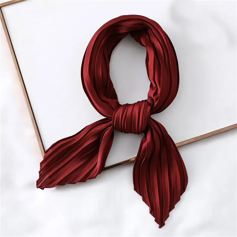 Элегантный женский Шелковый плиссированный шарф Женский повязка для волос