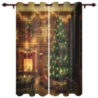 Рождественская комната Рождественская елка камин Роскошные оконные шторы для дома гостиной спальни предмет рождественские занавески для гостиной