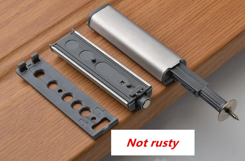 20pcs/lot Door Stopper Cabinet Catches Stainless Steel Push to Open Touch Damper Buffers Soft Quiet Closer Furniture Hardware |