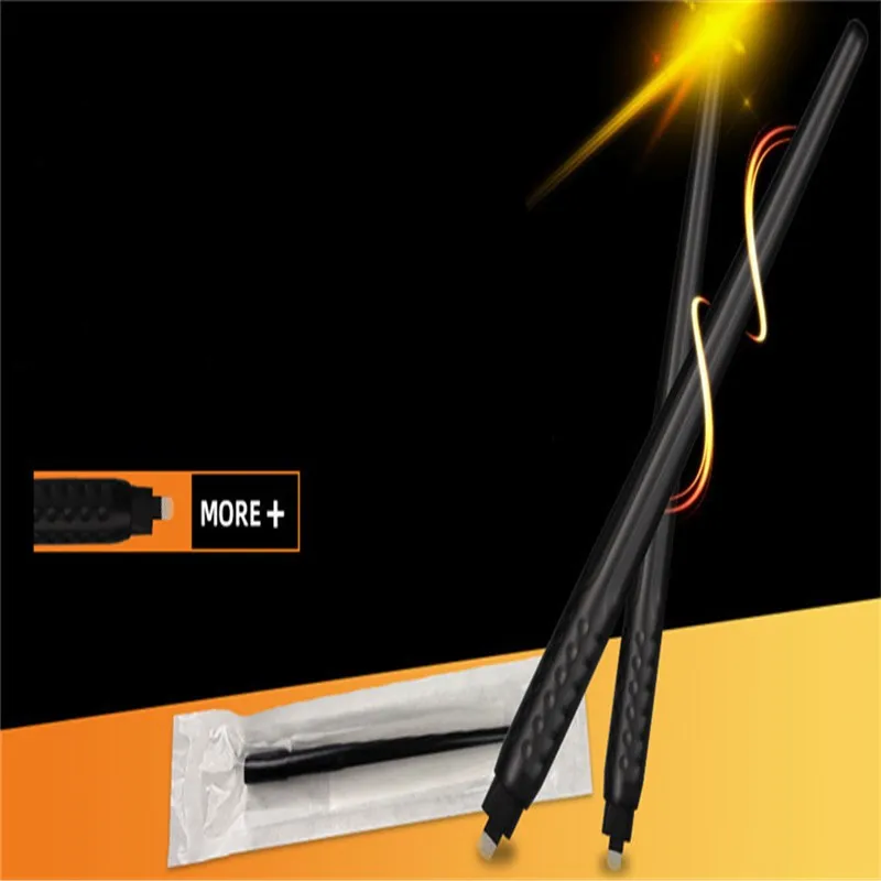 5pcs Professional Permanent Makeup Black Disposable Microblading Pens Hand Tools 0.18mm 18u Pins Needles Embroidery Blades - купить по