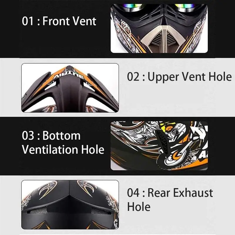 Мотоциклетный шлем с защитными очками защитное покрытие для лица мотокросса