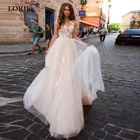 Богемные Свадебные платья LORIE цвета шампанского, пляжные свадебные платья а-силуэта, современное свадебное платье с открытой спиной, свадебные платья 2020, женское