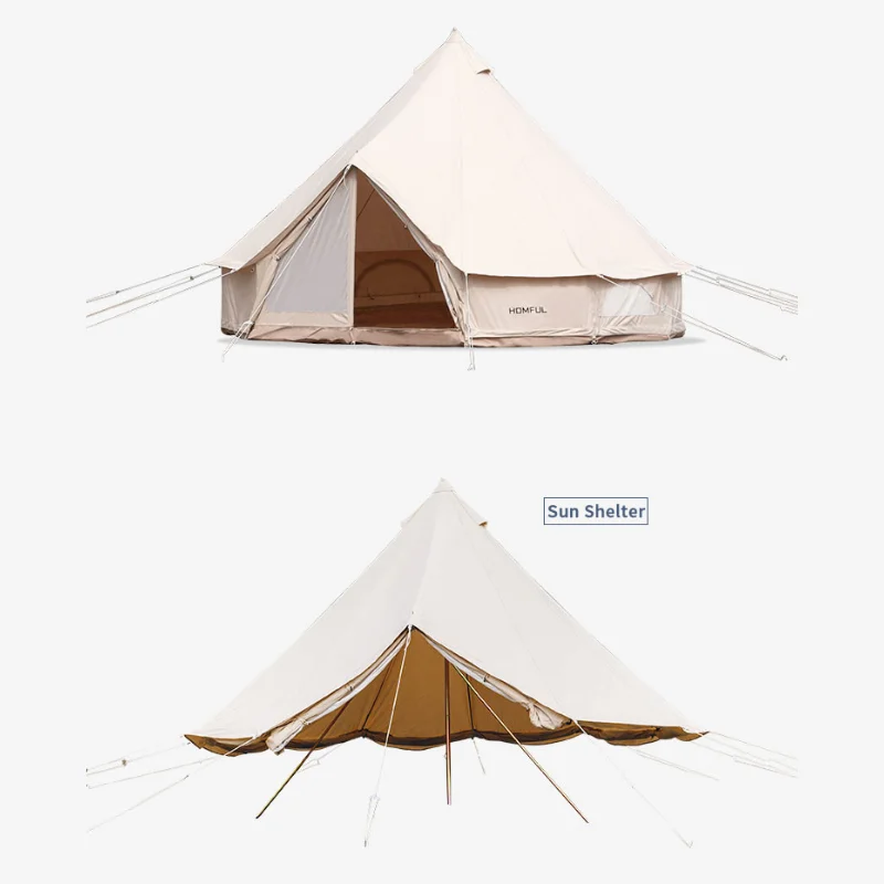 Günstig Hohe Qualität 5-8 Person Camping Zelt 4-Saison Outdoor Luxus Camping Pyramide Große Jurte Atmungsaktive Baumwolle Naturehike Baldachin Zelt