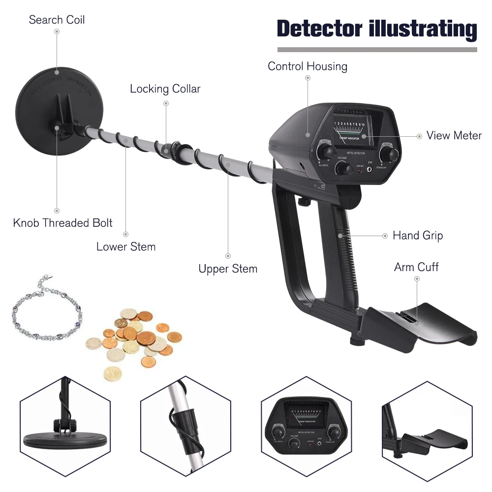 Профессиональный металлоискатель MD4030 P GT5090 Pinpointer портативный детектор золота на