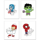 Постеры с изображением Марвел, Мстителей, супергероев, для купания, для ванной