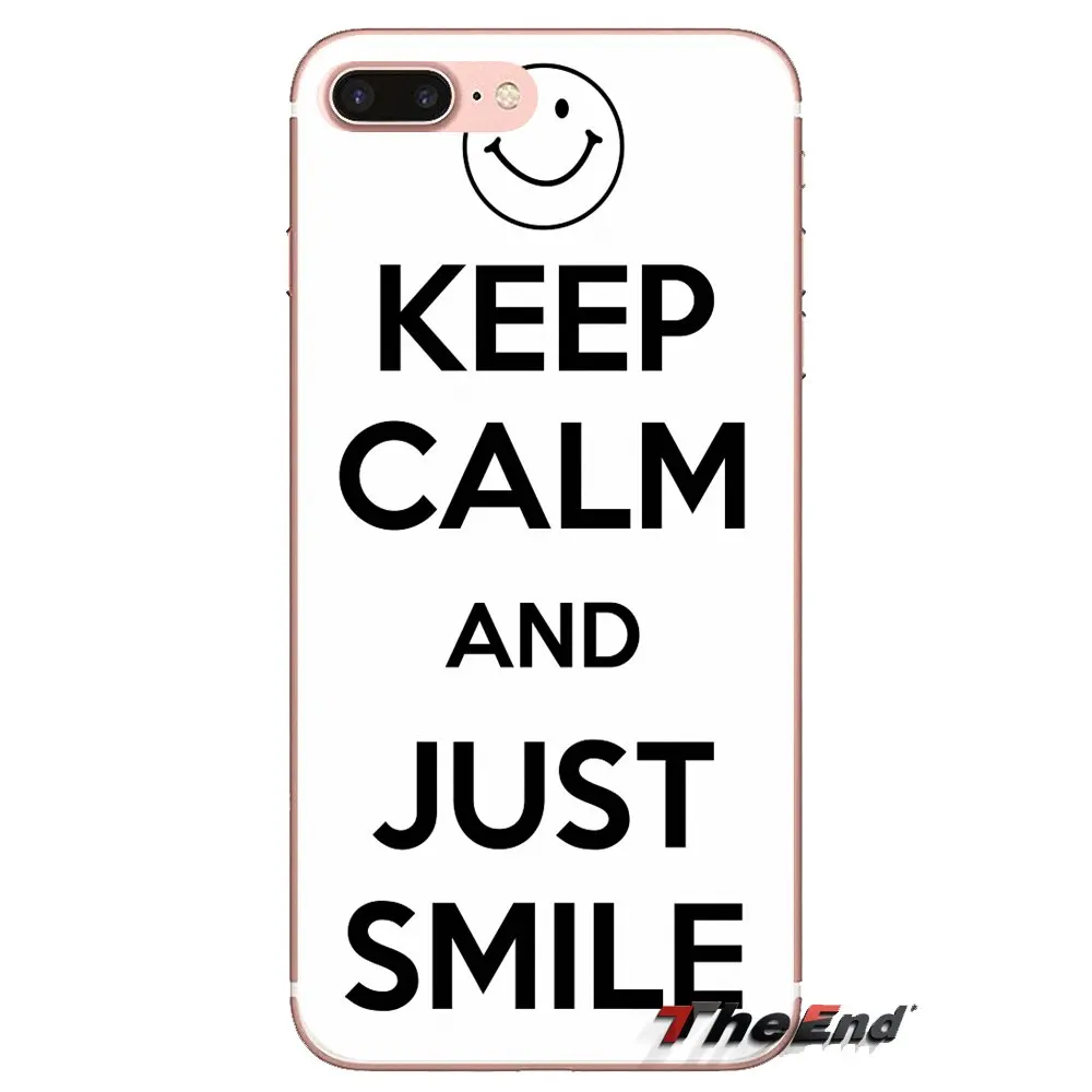 Для Samsung Galaxy J1 J2 J3 J4 J5 J6 J7 J8 плюс 2018 Prime 2015 2016 2017 с надписью Keep calm and просто улыбка на