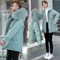 winter women jacket thick removable lining hooded 2022 new winter coat women wadded jacket embroidered parkas 3 piece jacket