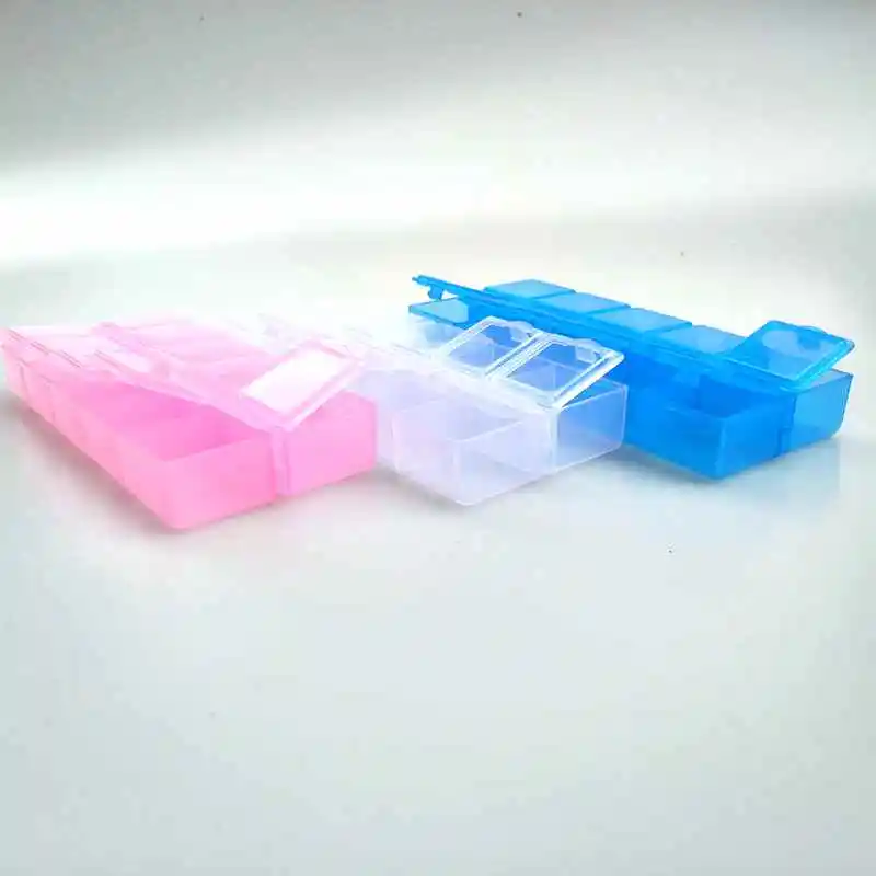 3 шт прозрачный пластиковый прямоугольник 10 отсек Коробка для хранения серьги