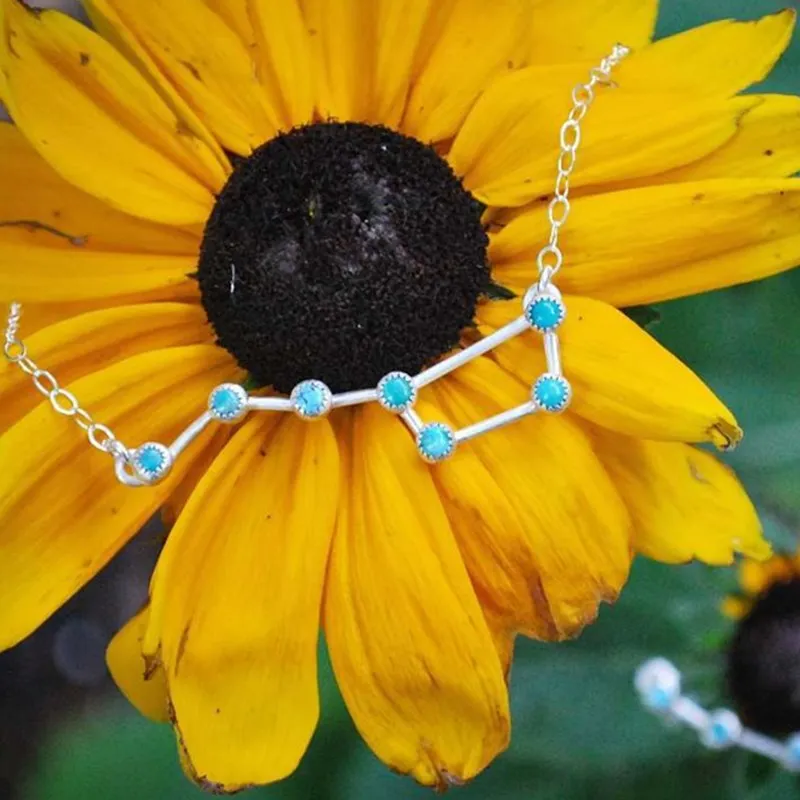 

Bohemia Big Dipper Pendant Necklace Fashion Jewelry Silver Color Charm Chain Necklaces for Women Female Party Statement Necklace