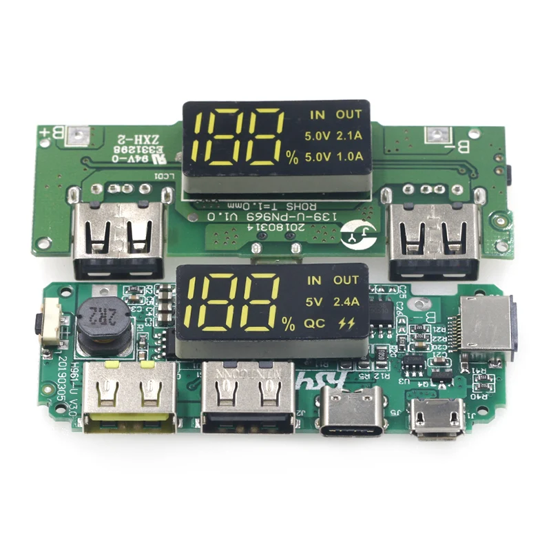 Плата зарядного устройства для литиевой батареи светодиодная двойной USB 5 в 2 4 А