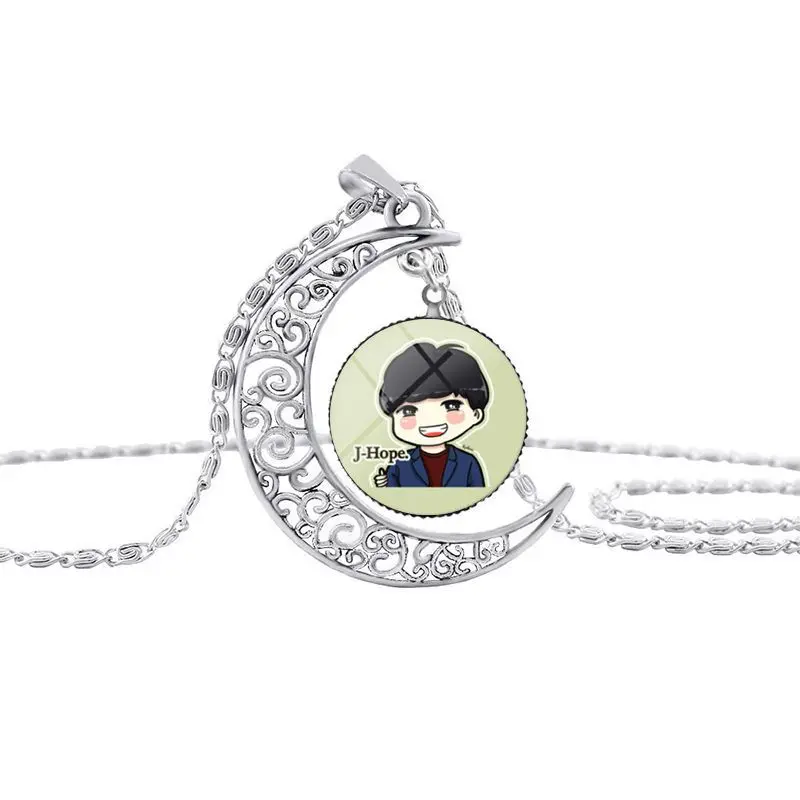 Kpop Comic Bangtan Boys Подвеска Ожерелье Луна винтажное ожерелье со стразами подарок для