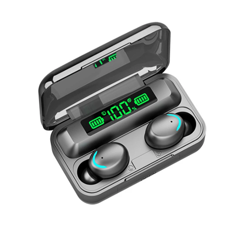 

Bluetooth 5.0 TWS Mini Earphone Wireless IPX7 Waterproof LED Display Support Touch Control with 3500mAh Charging Case for Sport