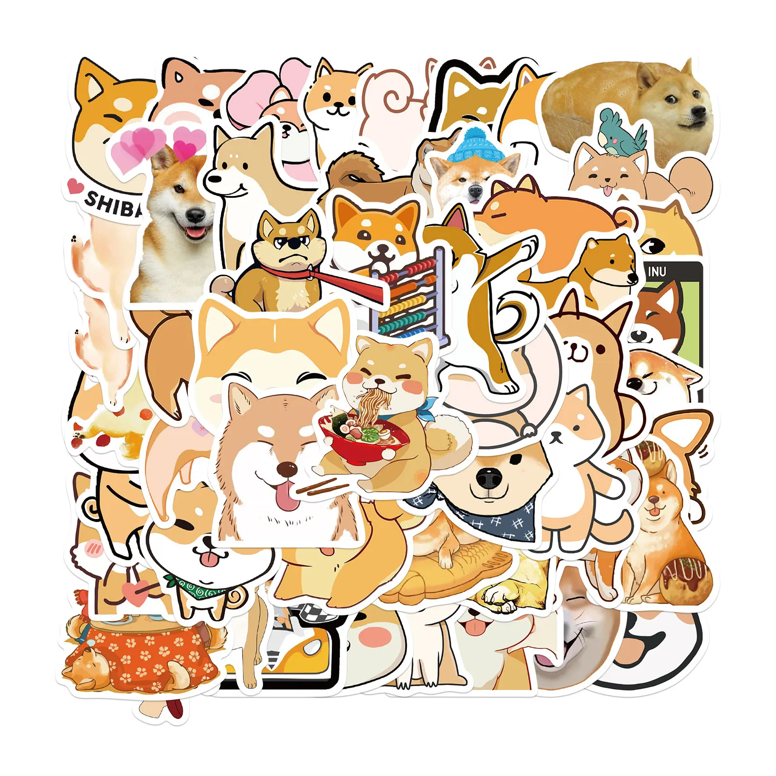 

50PCS Lovely Japanese Shiba Inu Dog Animal Stickers for Kids DIY Stationery Scrapbook Laptop Guitar Suitcase Cute Puppy Sticker