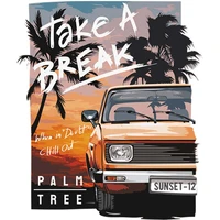 palm tree iron on transfers west patch washable clothing stickers diy t shirt stripe patch for clothes heat senstive