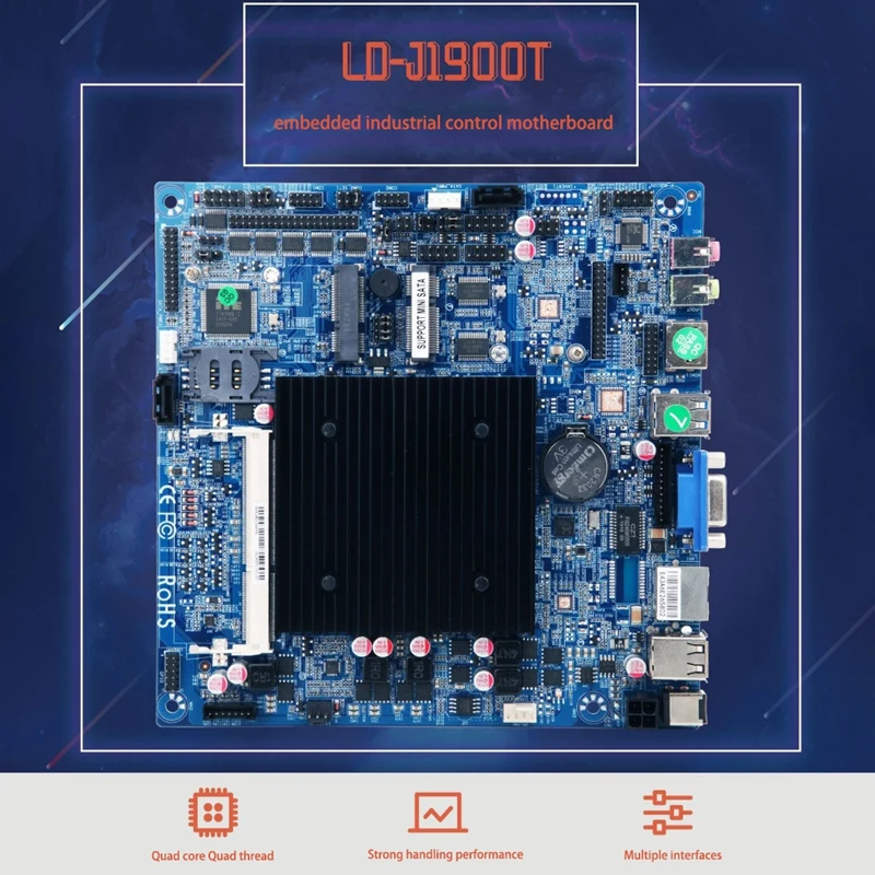 Встроенная Промышленная материнская плата J1900 четырехъядерная четырехпоточная