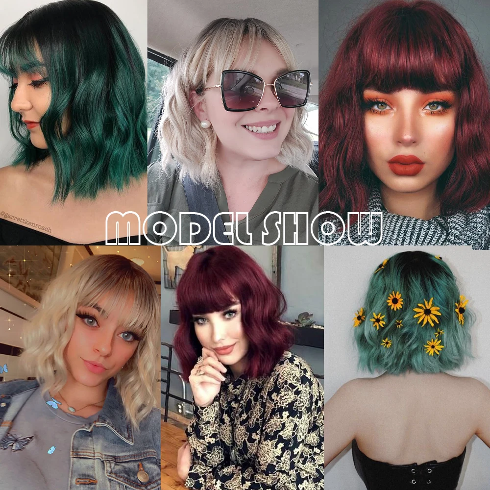 Короткая волнистая прическа Боб Омбре блонд длинный парик для женщин Хэллоуин