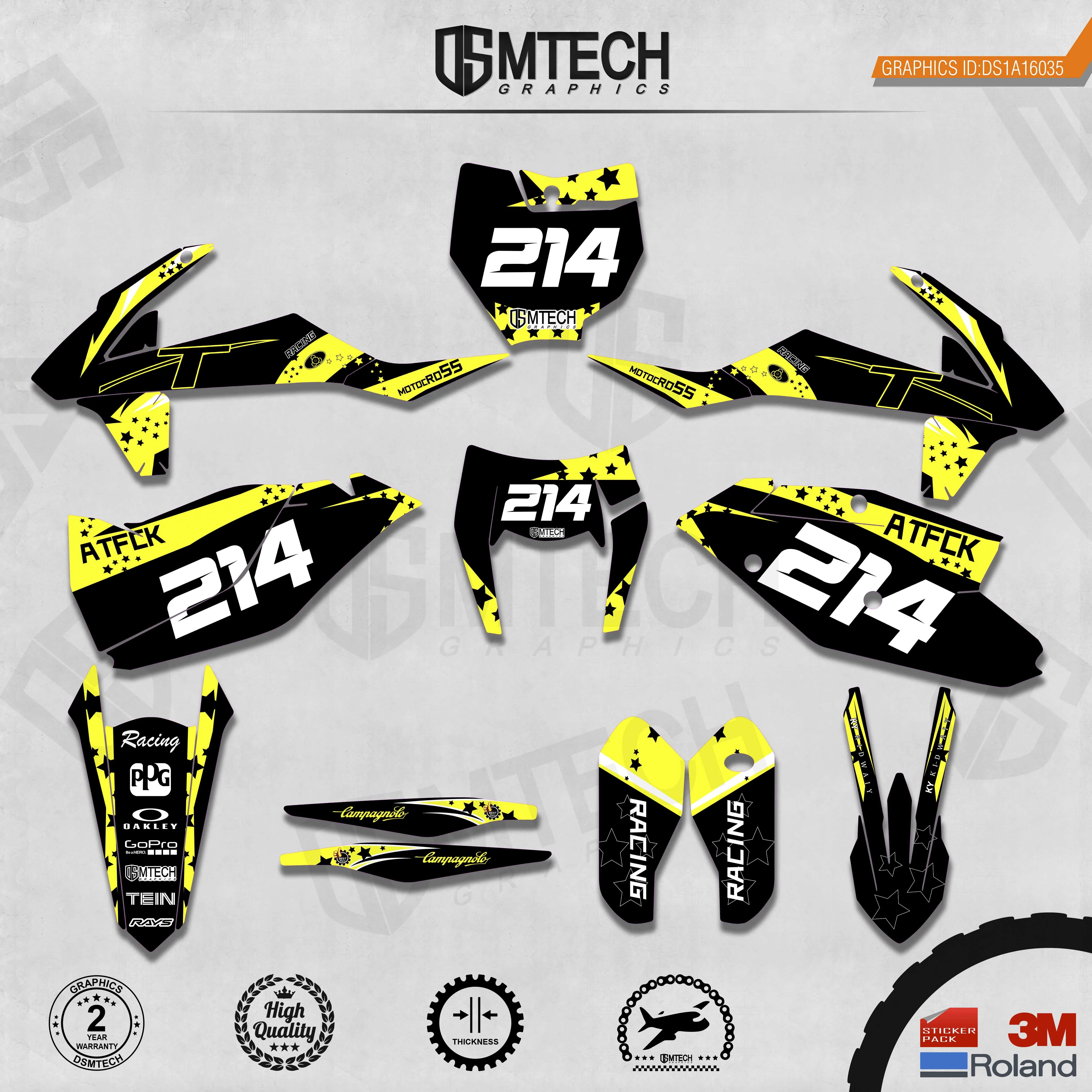 DSMTECH Customized Team Graphics Backgrounds Decals 3M Custom Stickers For KTM 2017-2019 EXC 2016-2018 SXF  035