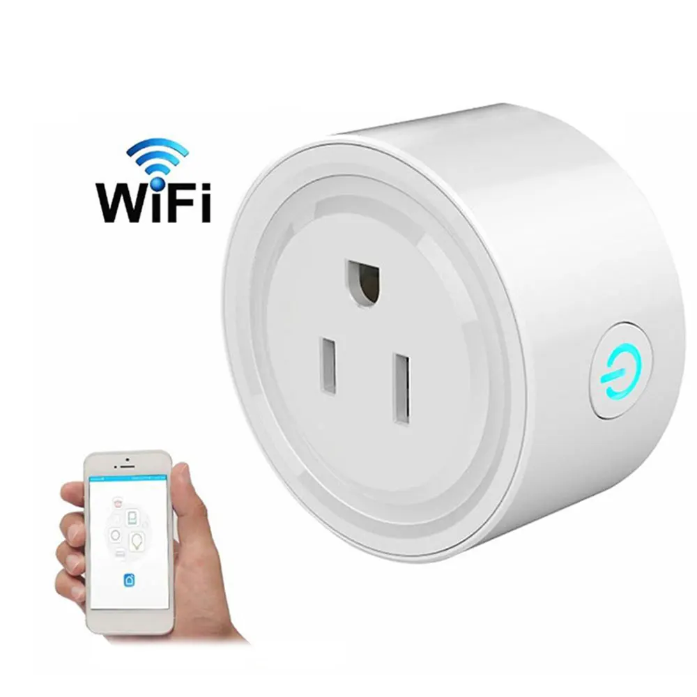 Штепсельная Вилка стандарта США WiFi умная розетка пульт дистанционного