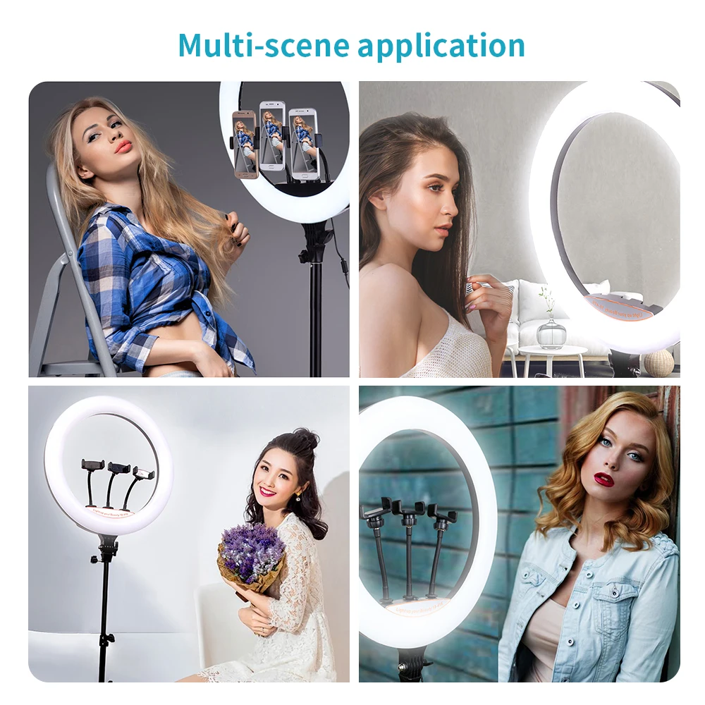 

18 Inch Photo Studio Lighting LED 45cm Ring Light Photography Dimmable Large Lamp With Tripod Stand For Video Makeup Youtube