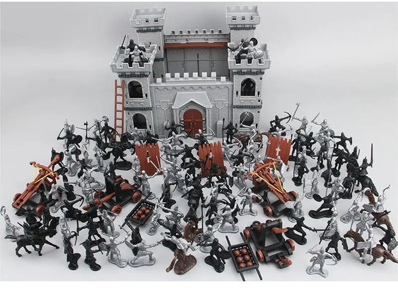 Minifiguras militares de bloques de construcci&oacute;n, adornos de guerra de Guerrero Medieval, soldado militar, juguetes, 28 Uds./60 uds./lote-1