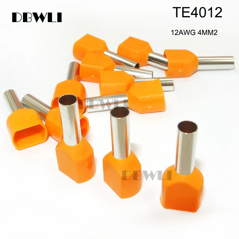100Pcs Double Cord Terminal Copper Insulated Crimp TE 0508/ 7508/ 7510/ 1008 /11508 /2508/2510/4009 Wires 2x0.5-4.0mm2 | Обустройство
