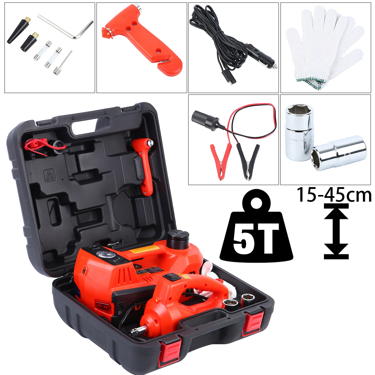

Samger 5 Ton DC 12V Car Jack Electric Hydraulic Jack 45CM Lift Scissor Jack Repair Tool Auto Emergency Tire Change Lifting