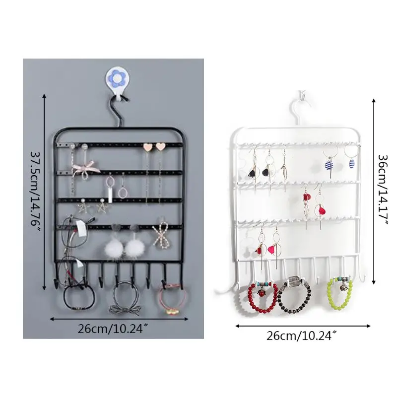 

Wall Jewelry Organizer Stand Earring Hanging Holder Desktop Storage Decor Rack