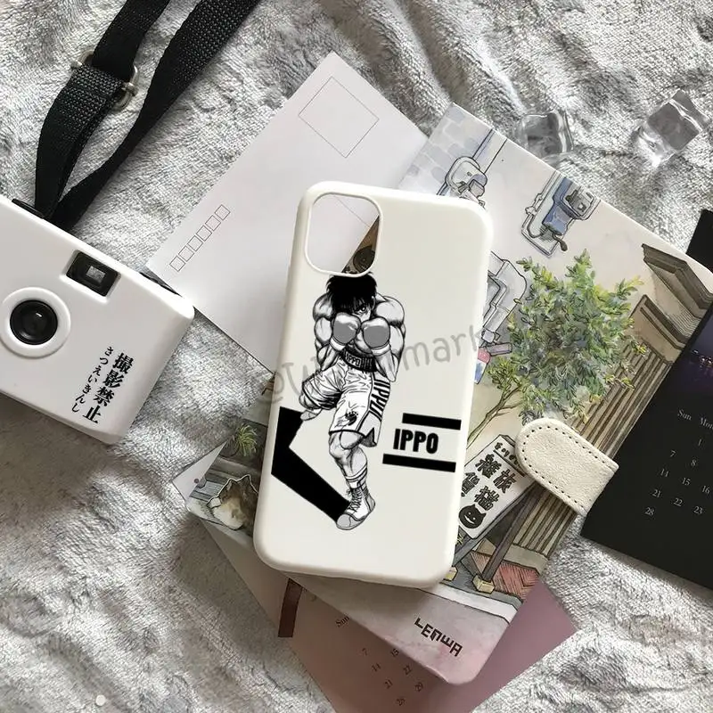 Чехол для телефона с аниме-мангой Hajime No Ippo IPhone 13 12 11 Pro Max Mini Xs X Xr 6 6s 7 8 Plus Белый ярких