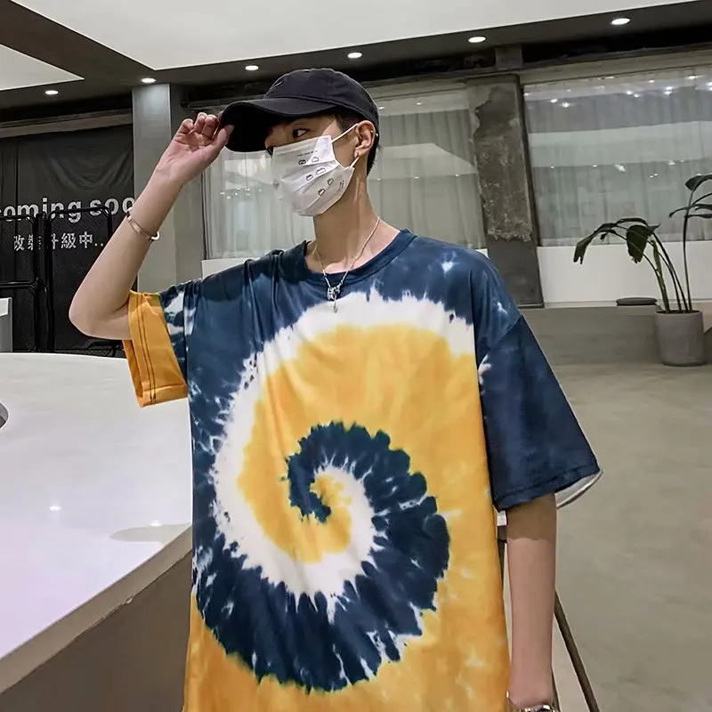 

Summer fashion tide brand couple hit color personality trend new gradient tie-dye short-sleeved T-shirt men and women