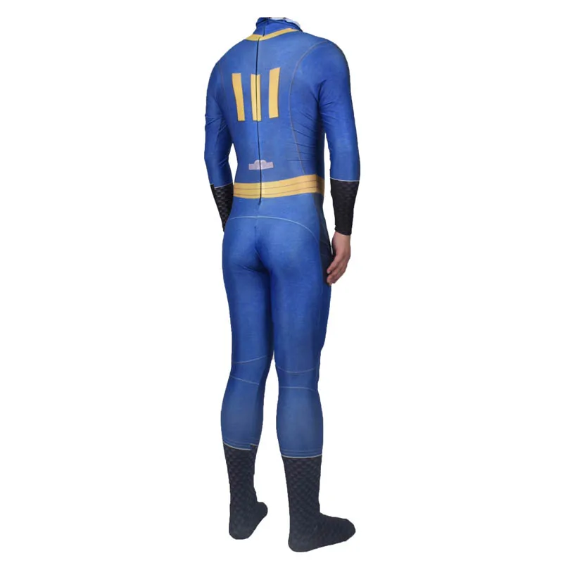 Adult Kids Game Fallout 4 Vault Suit Cosplay Costume Zentai Halloween Party Bodysuit Suit Jumpsuits images - 6