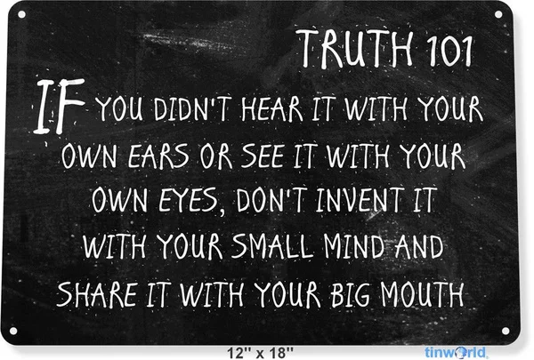 

Truth 101 Chalk Board Retro Metal Tin Sign Poster Home Garage Plate Cafe Pub Motel Art Wall Decor