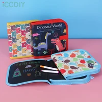 14 pages baby diy soft drawing blackboard book children water chalk painting board with felt tip pens kids toys birthday gift