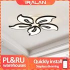 Акриловая современная светодиодная люстра, большая лампа с дистанционным управлением, белая и черная для гостиной, спальни, столовой