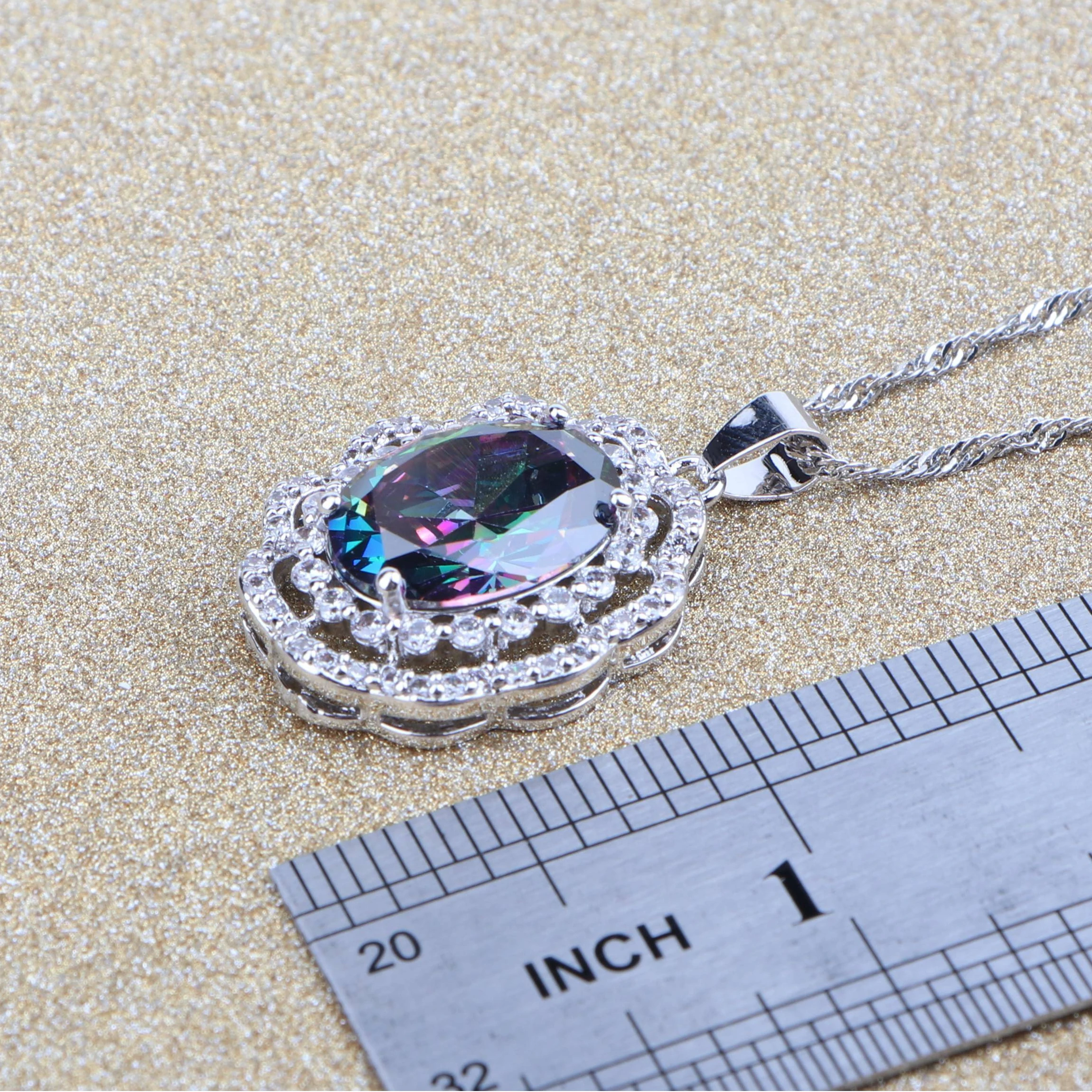 Женский ювелирный комплект из колье серёг и браслета серебра 925 пробы | Украшения