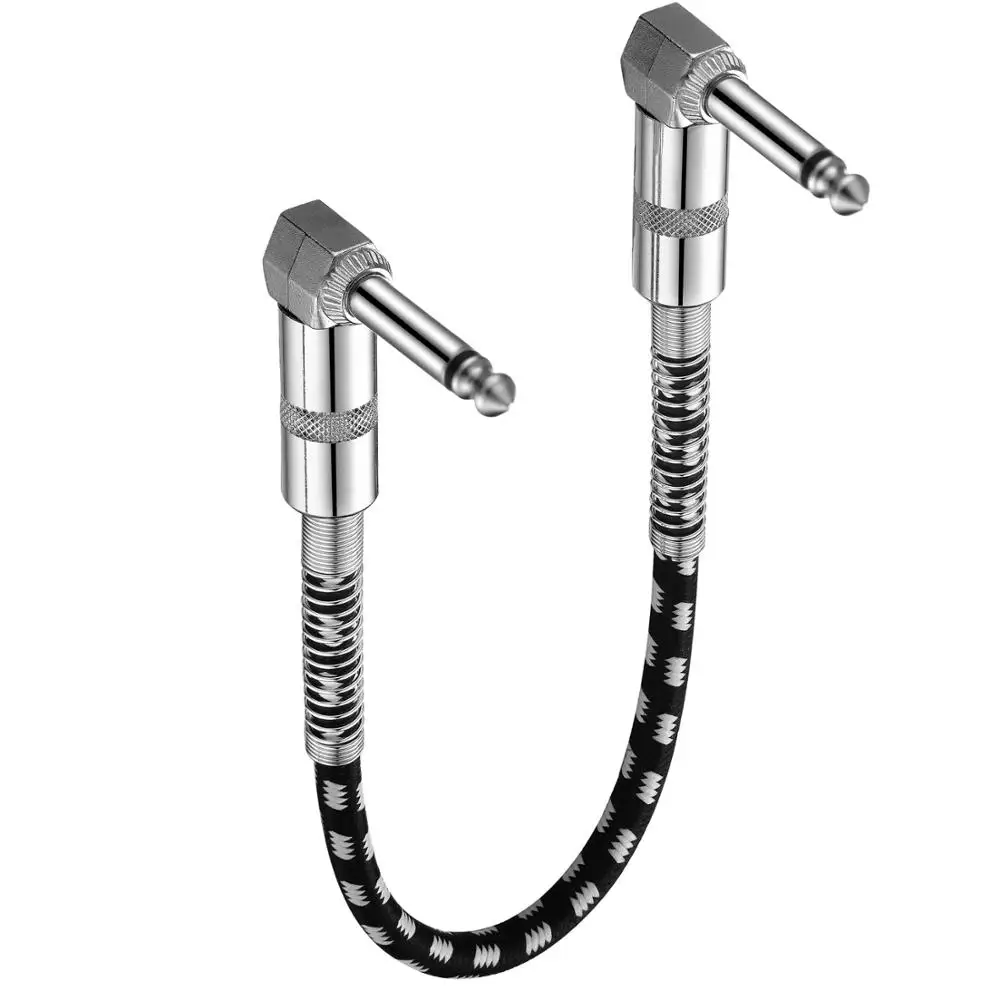 bochara 30cm stoff geflochtene 90 grad 14 jack 65mm zu 65mm ofc audio kabel für effektor elektrische gitarre mischer 5pack free global shippin