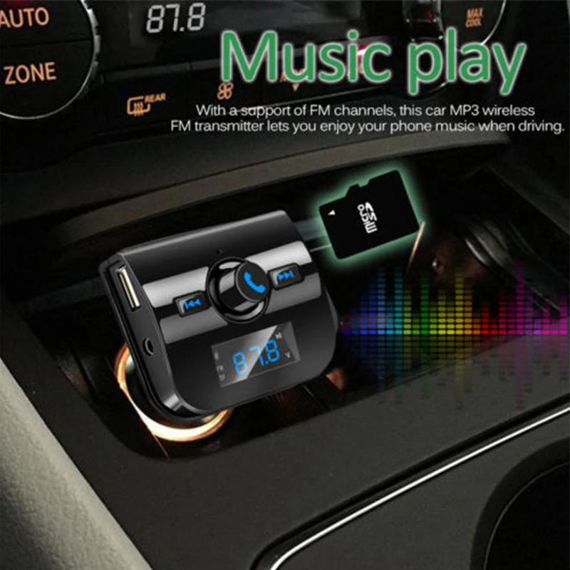 Автомобильная гарнитура USB fm-передатчик плеер США автомобильное зарядное устройство TF MP3 lcd Bluetooth FM беспроводной автомобильный FM Mp3 радио плеер