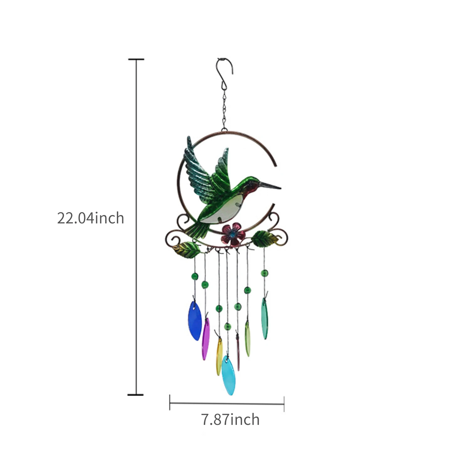 

Glass Wind Chime Bird Shaped Hanging Ornament Relaxing Music Wind Chimes Thanksgiving Day Garden Balcony Hanging Decoration