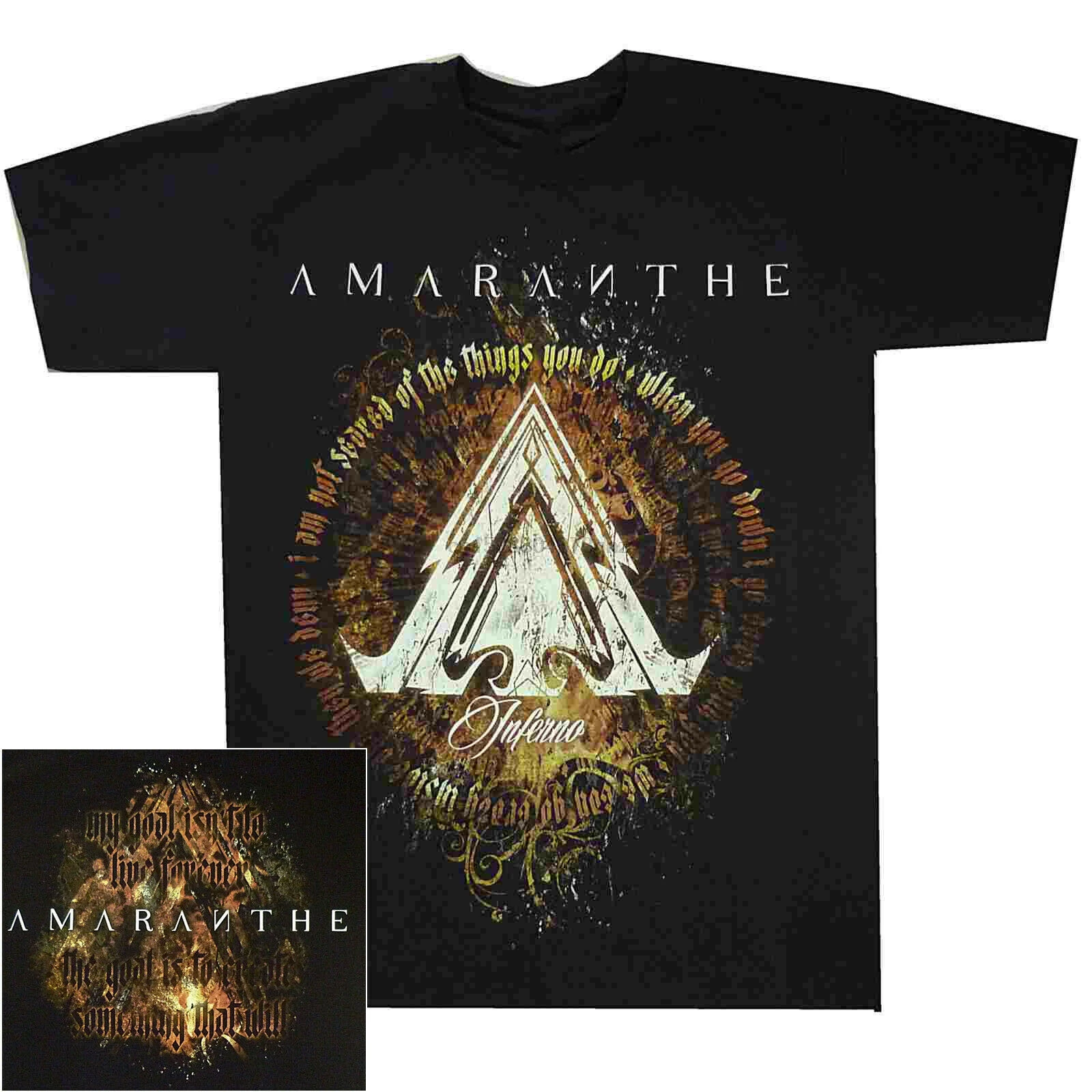 Amaranthe Inferno рубашка S 3XL двухсторонняя футболка металлическая полоса официальная