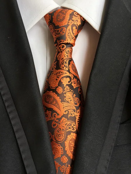 

8cm Men's Ties Amber Classic Paisley Woven Necktie