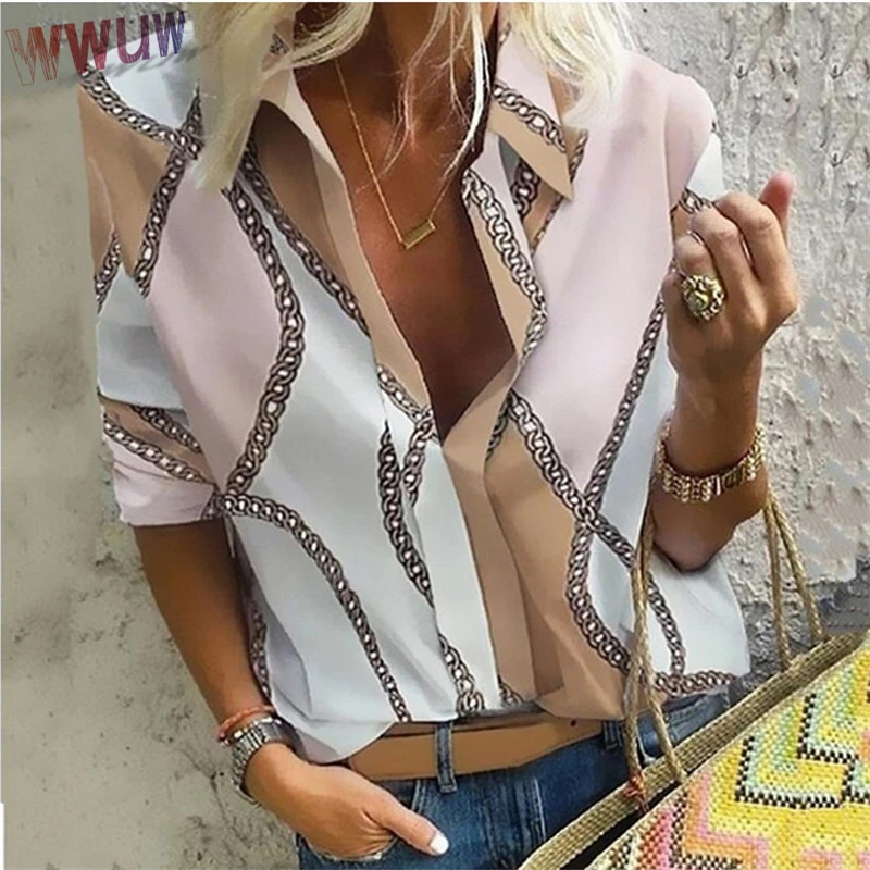 

Fashion Women Blouses Long Sleeve Autumn Blouse Women Blouse Shirt Office Elegant Work Shirt Spring Loose Top blusas mujer New